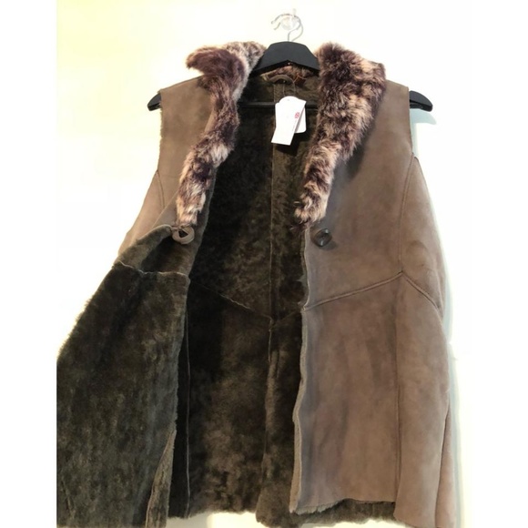 Chas Mackenzie Genuine Shearling Fur Vest - Made in England - NWT - Size L - - Picture 5 of 8